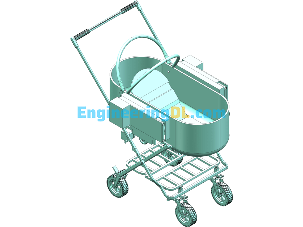 Electric Baby Carriage Model SolidWorks, 3D Exported Free Download