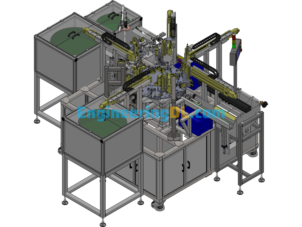 Automatic Assembly Machine For Electric Actuator Inner Tube (With Machine Site) SolidWorks, 3D Exported Free Download
