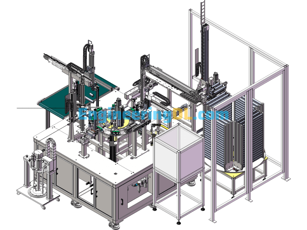 Electric Actuator Housing Automatic Assembly Machine SolidWorks Free Download