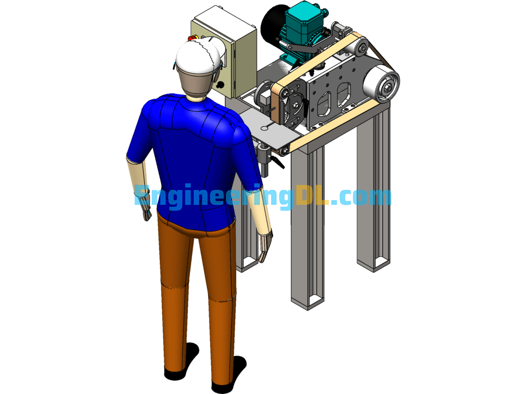Electric Sanding Machine: V095 Wide Belt Sander SolidWorks Free Download