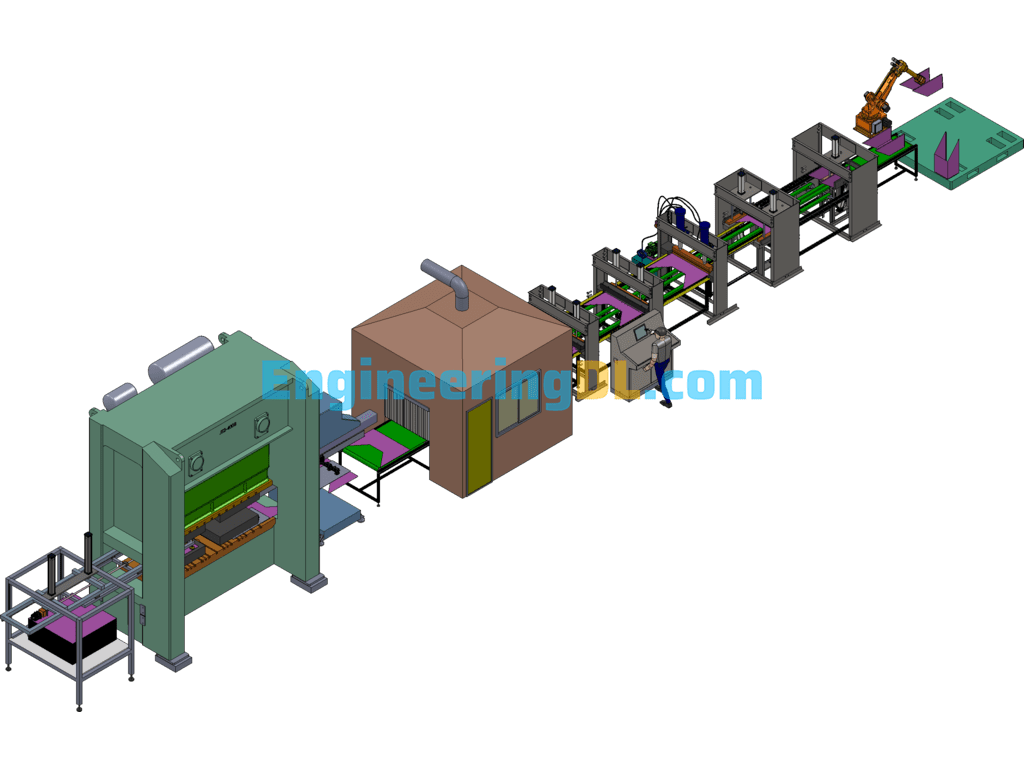 Automatic Bending Line For Electrical Case SolidWorks, 3D Exported Free Download