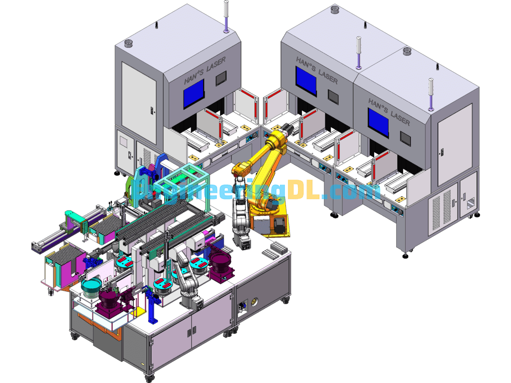 Automatic Coding And Welding Machine For Electronic Products SolidWorks, 3D Exported Free Download