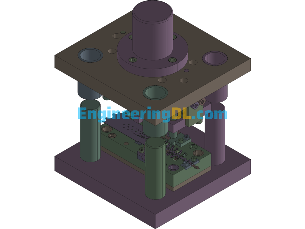 Electrical And Electronic Spring Hook Progressive Die 3D Exported Free Download