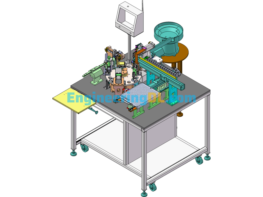 PTCT LED Automatic Assembly Machine For Electronics Industry SolidWorks, 3D Exported Free Download