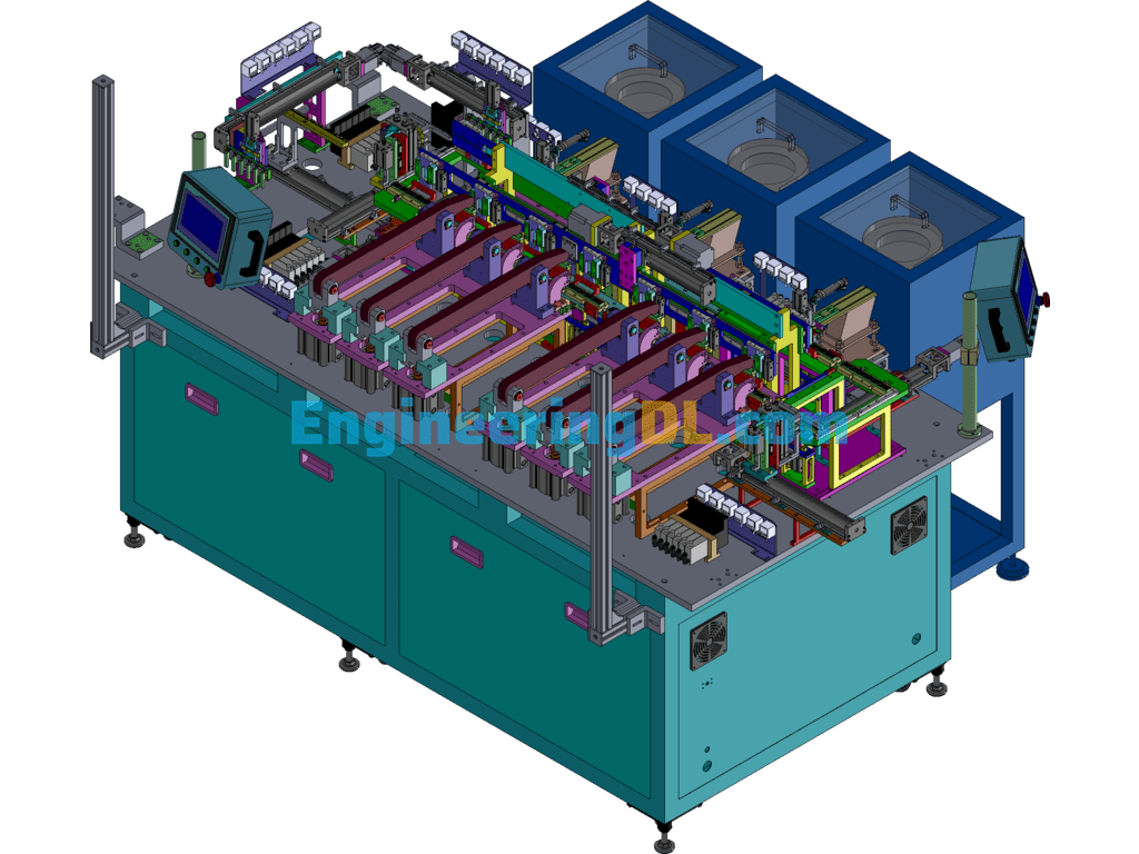 Electronic Connector NUT Assembly And Riveting Automatic Machine SolidWorks Free Download