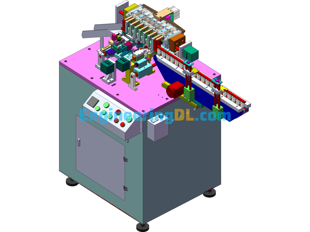 Capacitor Automatic Angle Cutting And Bending Machine SolidWorks Free Download