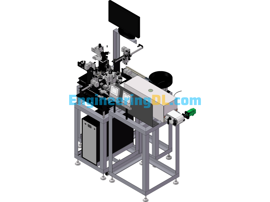 Inductor Assembly Welding Dispensing Machine SolidWorks, 3D Exported Free Download