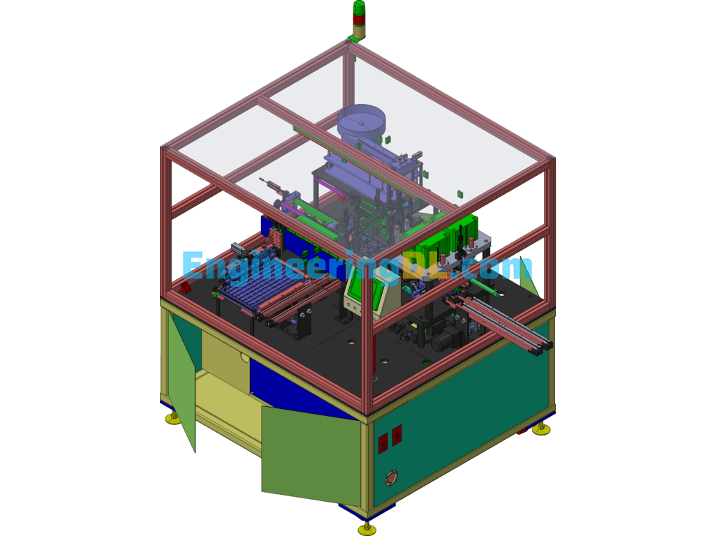 Inductor Automatic Assembly Machine (Electronic Industry Equipment) SolidWorks, 3D Exported Free Download
