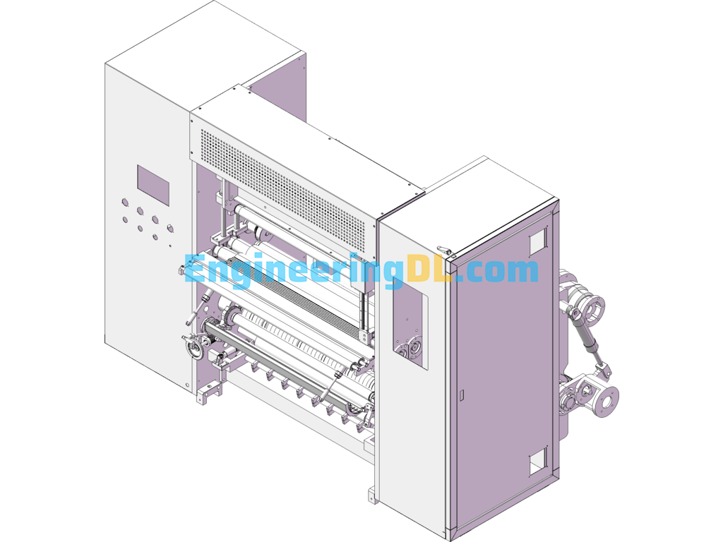 Electrically Controlled Slitting Machine SolidWorks, 3D Exported Free Download