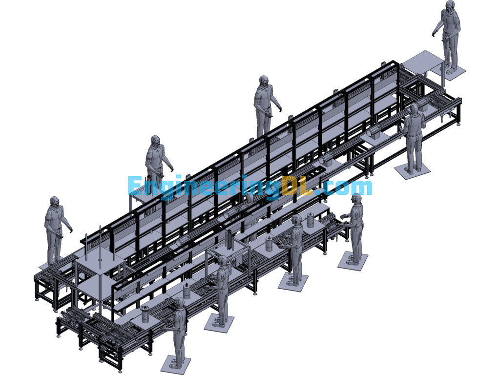 Motor Assembly Line (Motor Stator, Rotor, Housing Assembly Line) 3D Exported Free Download