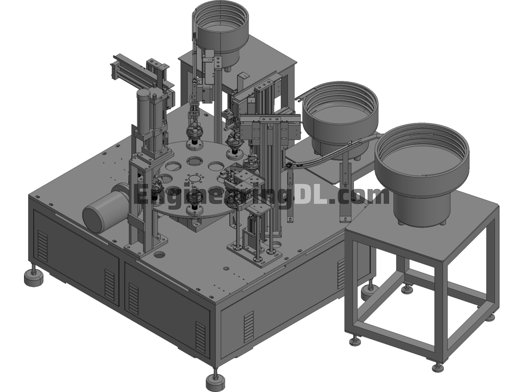 Motor Automatic Press Fitting Machine 3D Exported Free Download