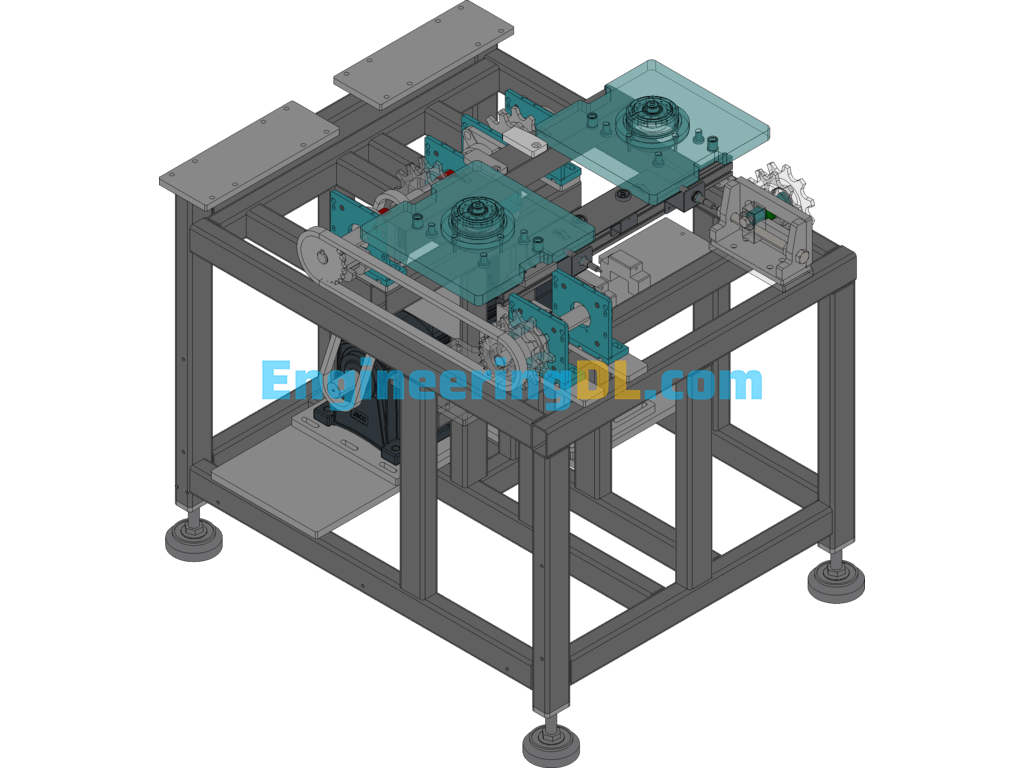 Motor Industry Production Line Doubling Speed Line SolidWorks, 3D Exported Free Download