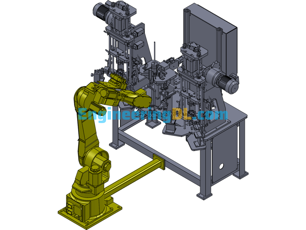 Motor Rotor Part Inspection Welding Assembly Machine SolidWorks, 3D Exported Free Download