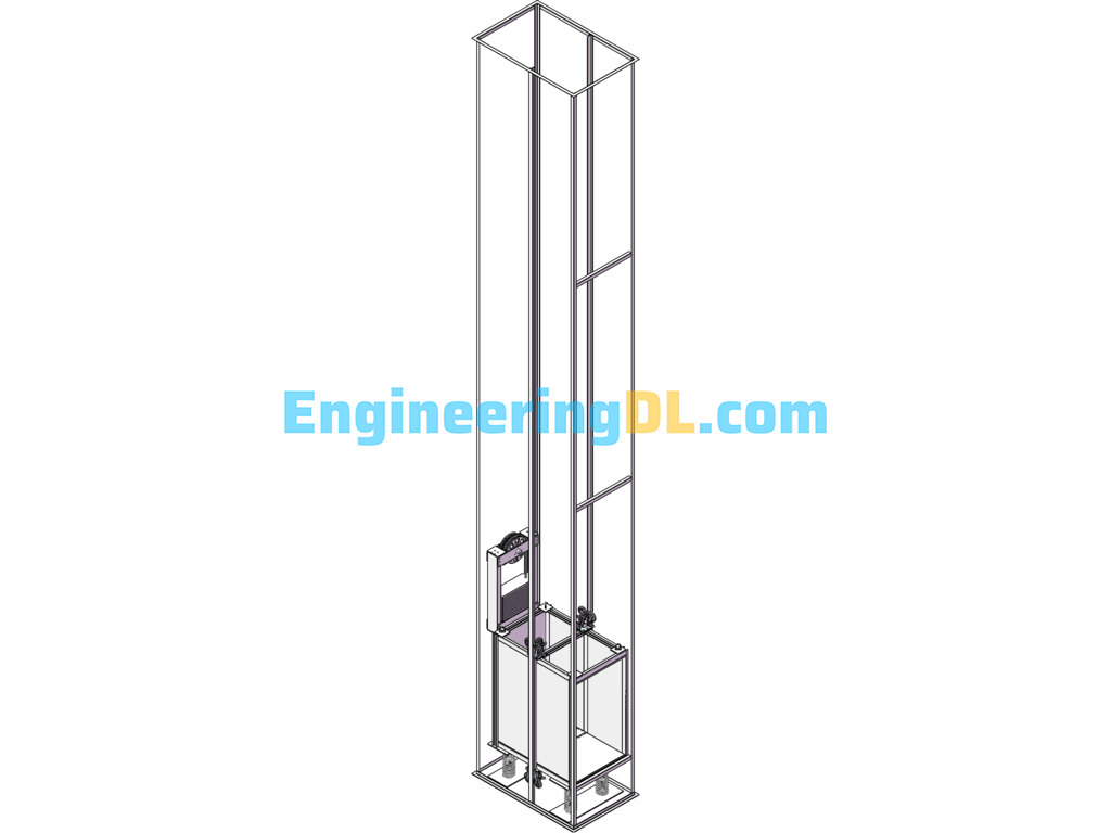 Elevator Lift Principle (Transmission Analysis Diagram) SolidWorks Free Download