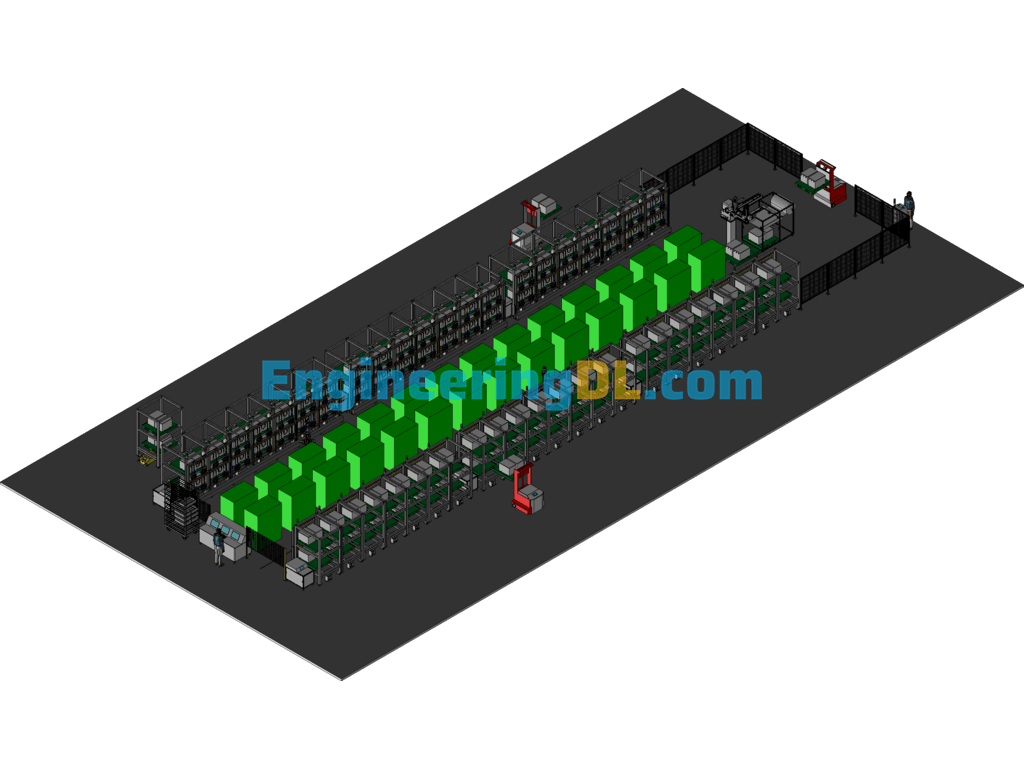 Battery Charging Test Line 3D Exported Free Download