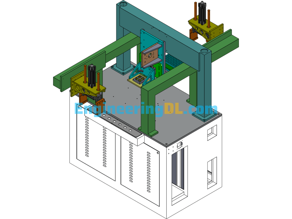 Battery In-Line Welding Machine SolidWorks, 3D Exported Free Download