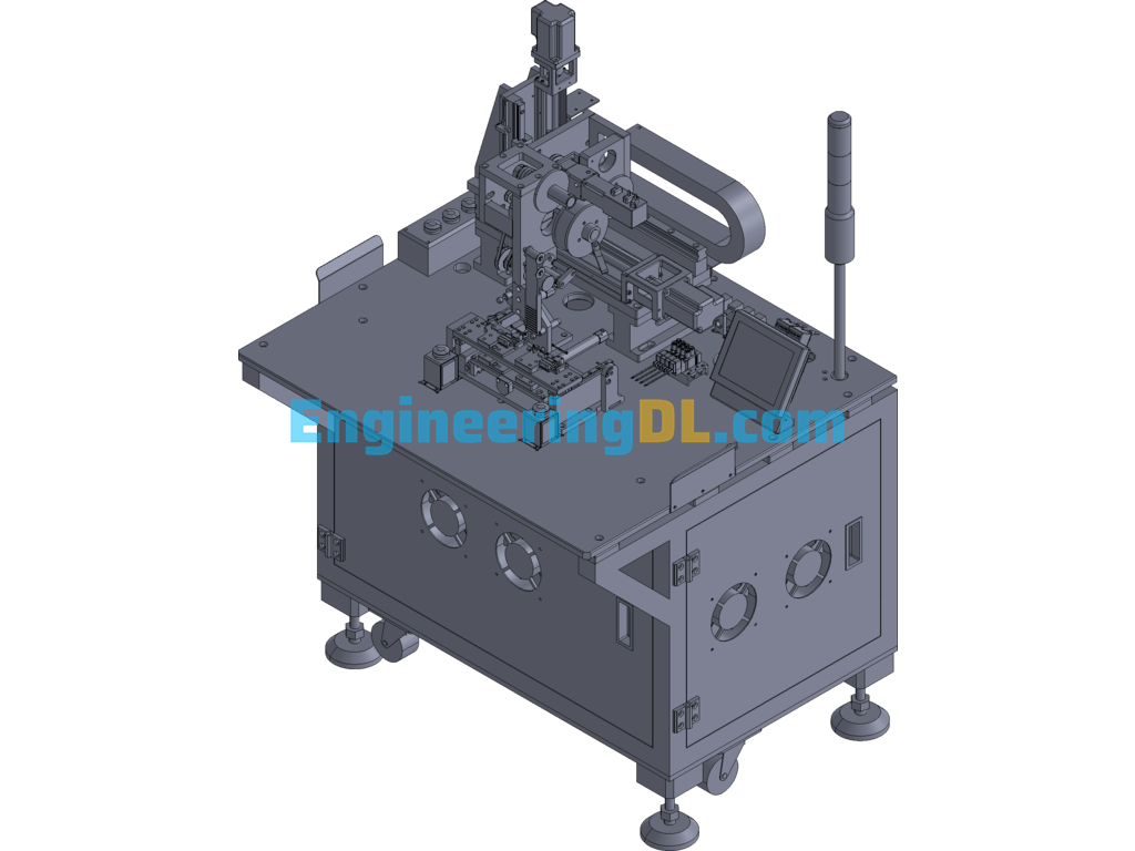Battery Cap, Labeling Machine 3D Exported Free Download