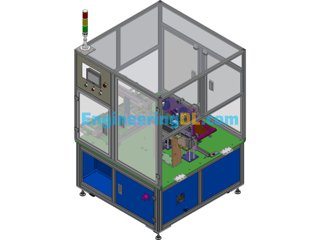 Automatic Battery Cell Testing Equipment SolidWorks, 3D Exported Free Download