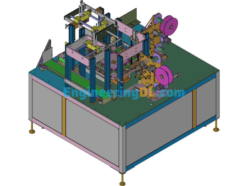 Battery Automatic Gluing Equipment 3D Exported Free Download