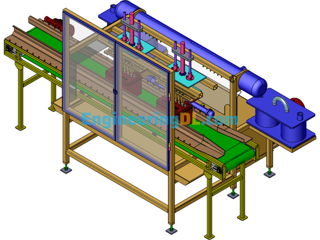 Battery Acid Injection Production Equipment SolidWorks, 3D Exported Free Download