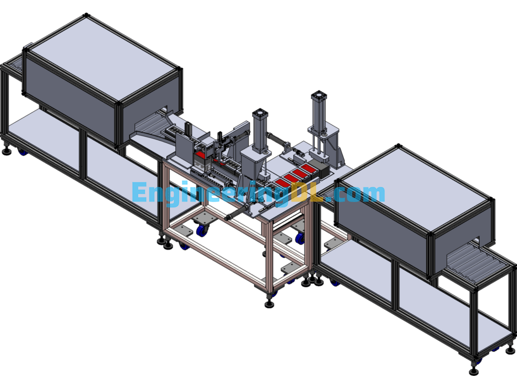 Electric Battery Conveyor Line SolidWorks, 3D Exported Free Download