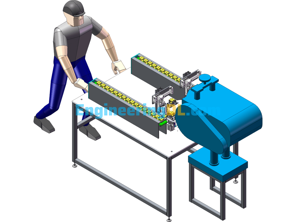 Solenoid Valve Press Riveting Automatic Machine SolidWorks, 3D Exported Free Download