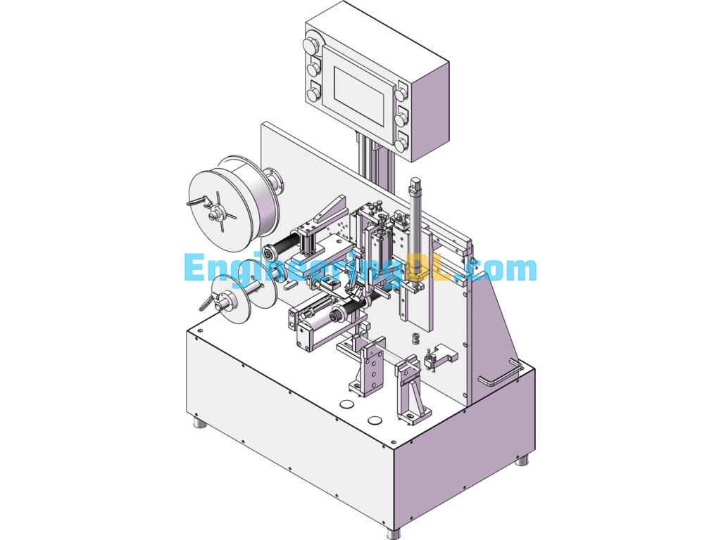 Electric Wire Folding And Labeling Machine SolidWorks, 3D Exported Free Download