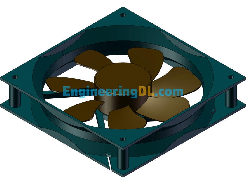 Computer CPU Cooling 120x120 Exhaust Fan SolidWorks Free Download