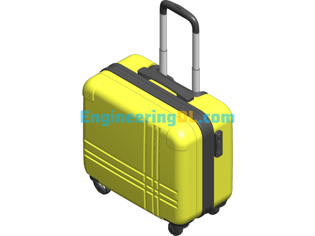 Computer Trolley Case Design SolidWorks, 3D Exported Free Download