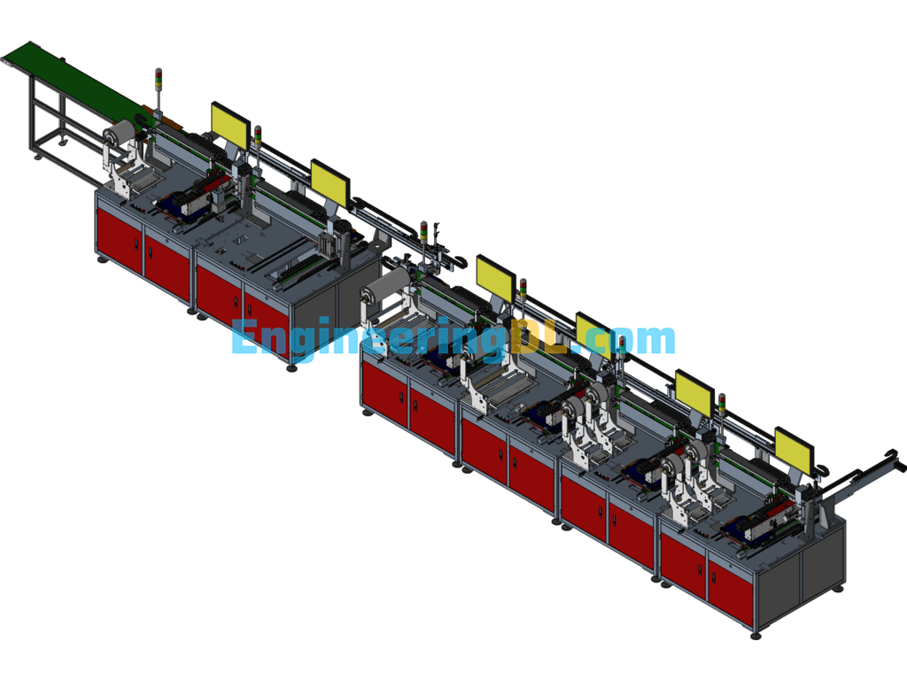 Computer Display Backplane Assembly Automation Complete Equipment Solid Edge, 3D Exported Free Download