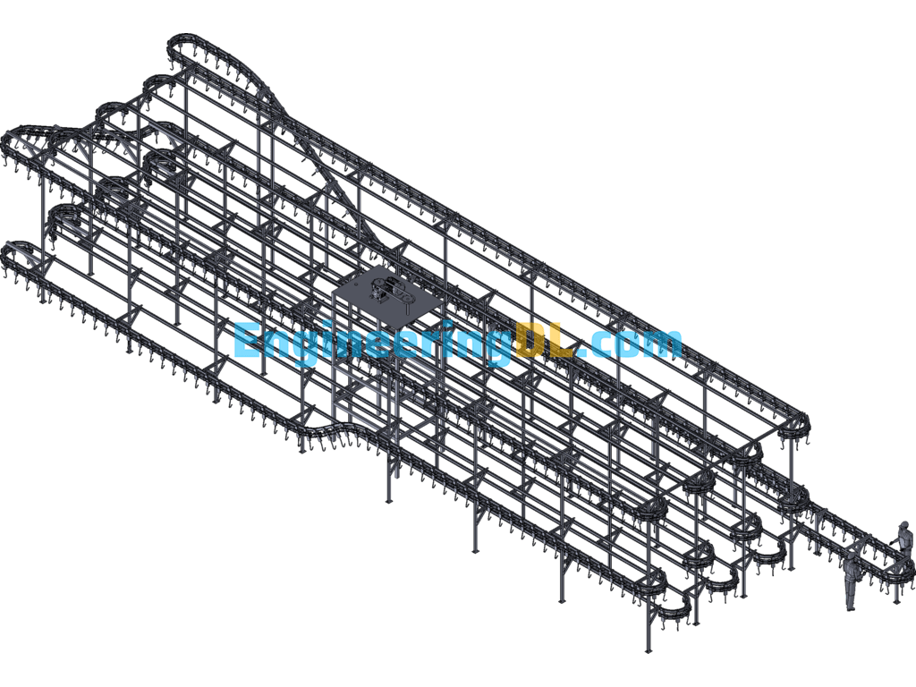 Electroplating And Coating Suspension Line 3D Exported Free Download