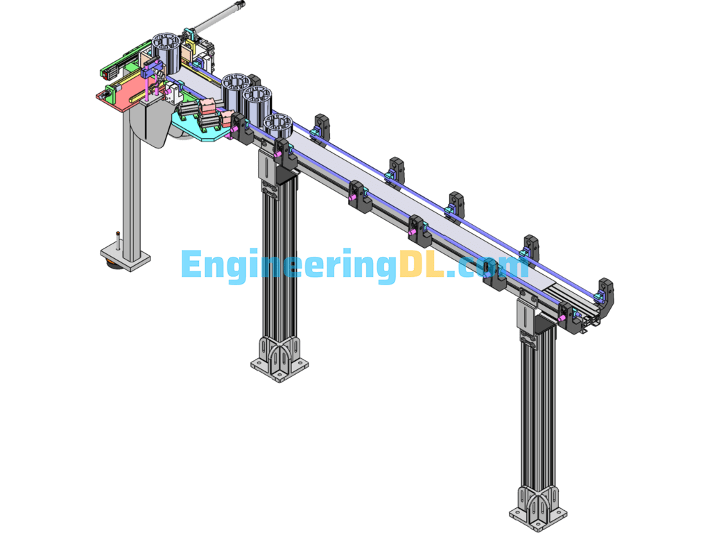 Belt Line, Belt Conveyor SolidWorks, 3D Exported Free Download