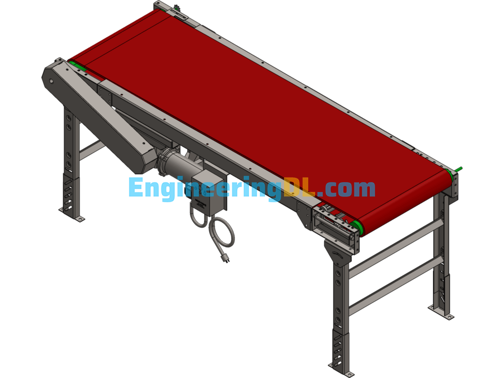 Belt Conveyor Line SolidWorks, 3D Exported Free Download