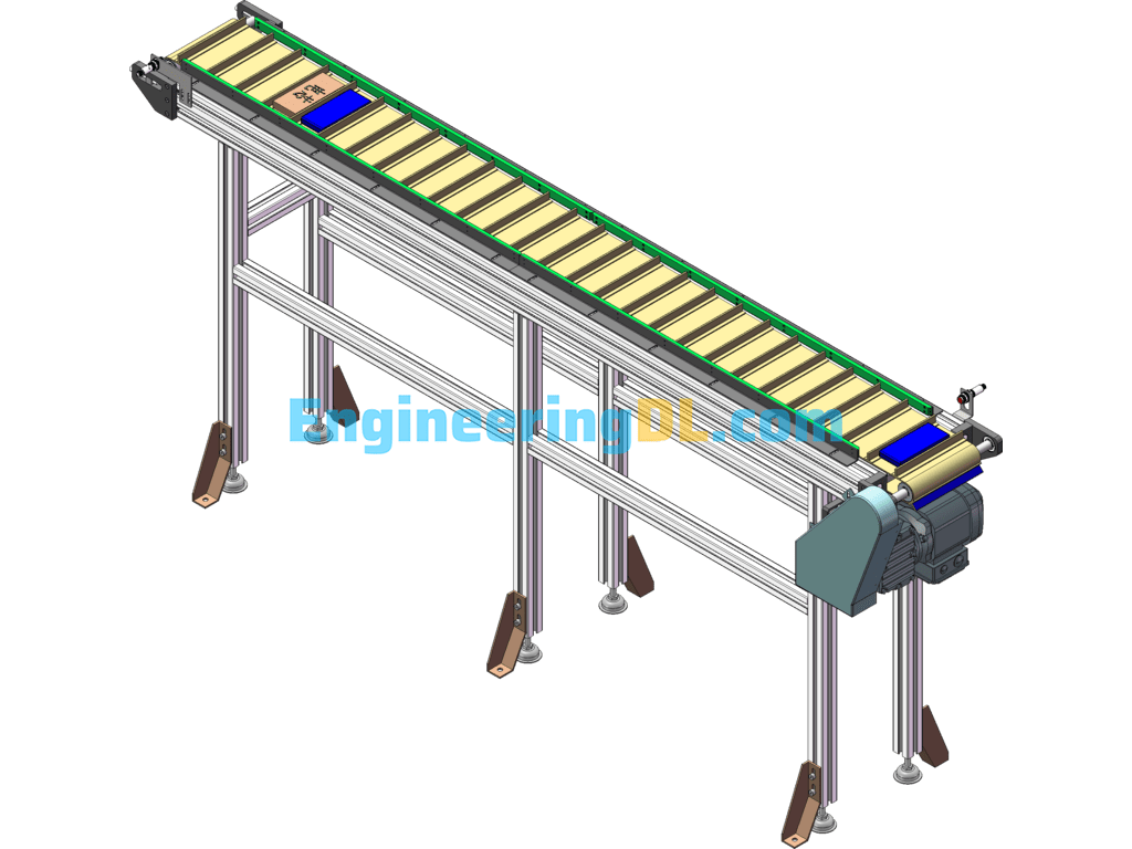Belt Conveyor Line 3D + Engineering Drawings (Original) SolidWorks Free Download