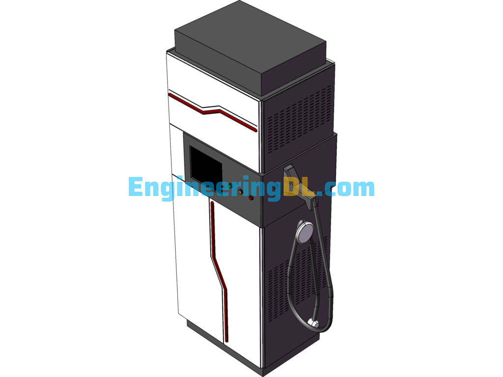 DC Charging Post Model Design Drawing SolidWorks, 3D Exported Free Download