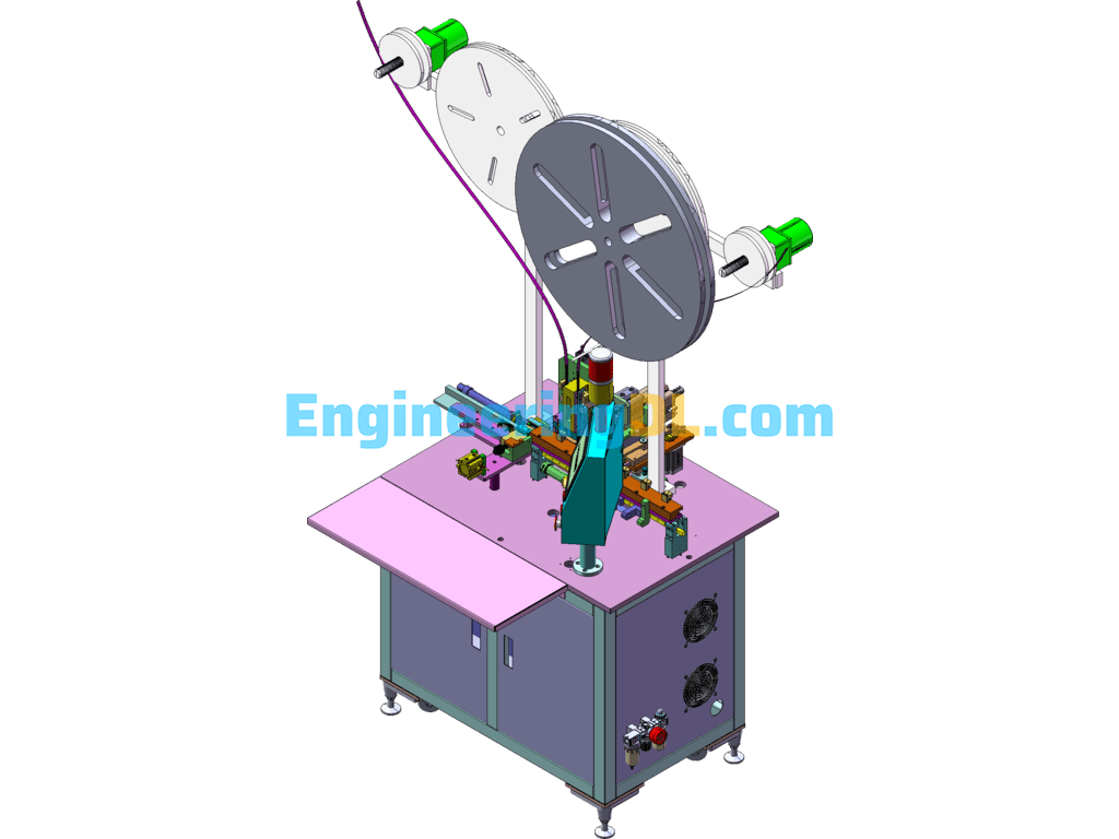 In-Line Female Bullseye Assembly Machine SolidWorks, 3D Exported Free Download