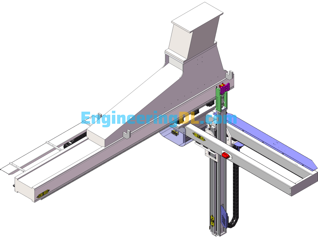 Right Angle Manipulator Large Injection Molding Manipulator SolidWorks, 3D Exported Free Download