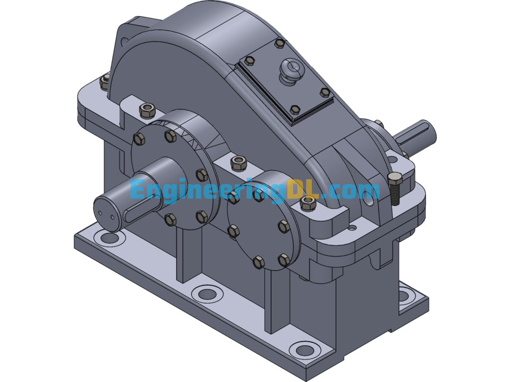 Straight Cylindrical Gear Reducer SolidWorks Free Download