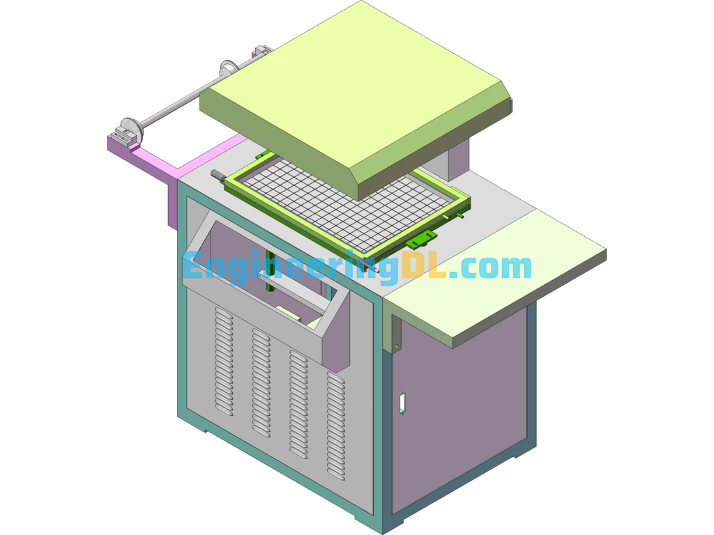 Vacuum Laminating Packaging Machine SolidWorks, 3D Exported Free Download