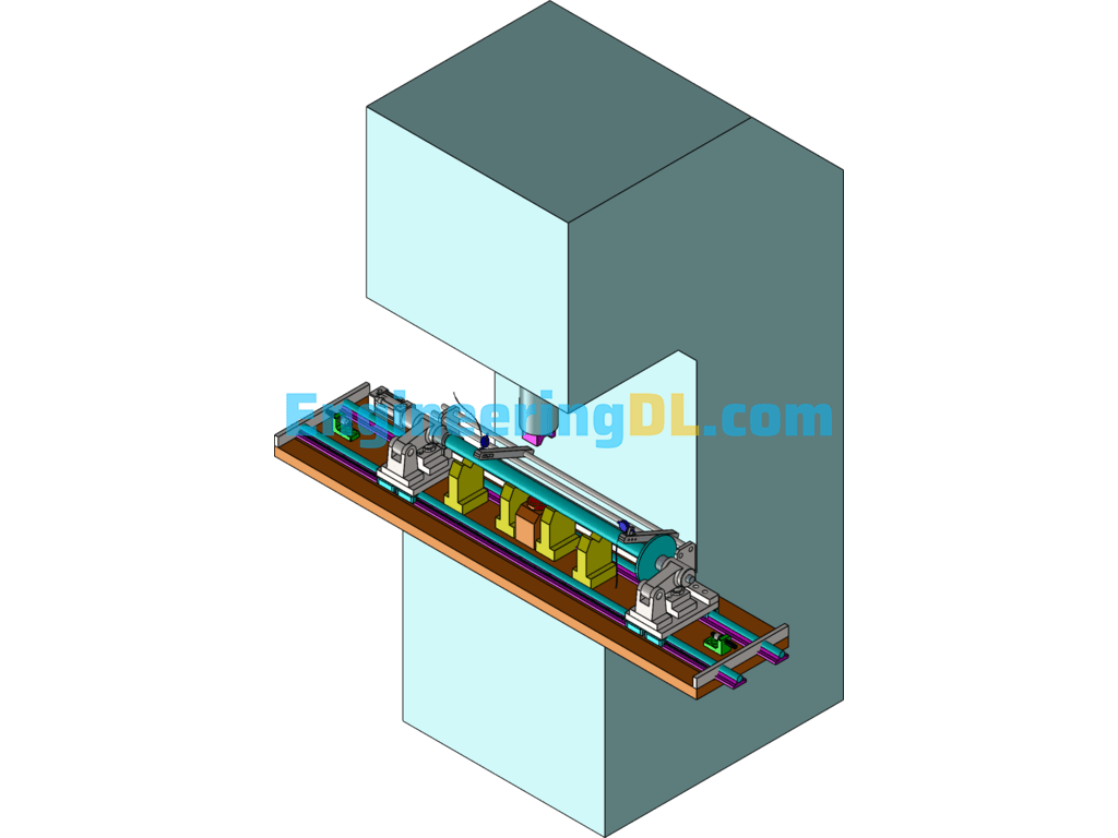 Straightening Machine 3D Scheme Diagram SolidWorks Free Download