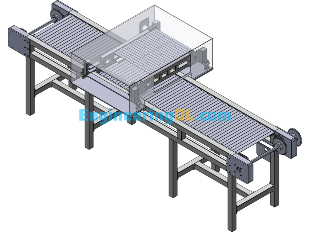 Graphite Plate Brushing And Washing System, Chain Plate Brushing Machine SolidWorks, 3D Exported Free Download