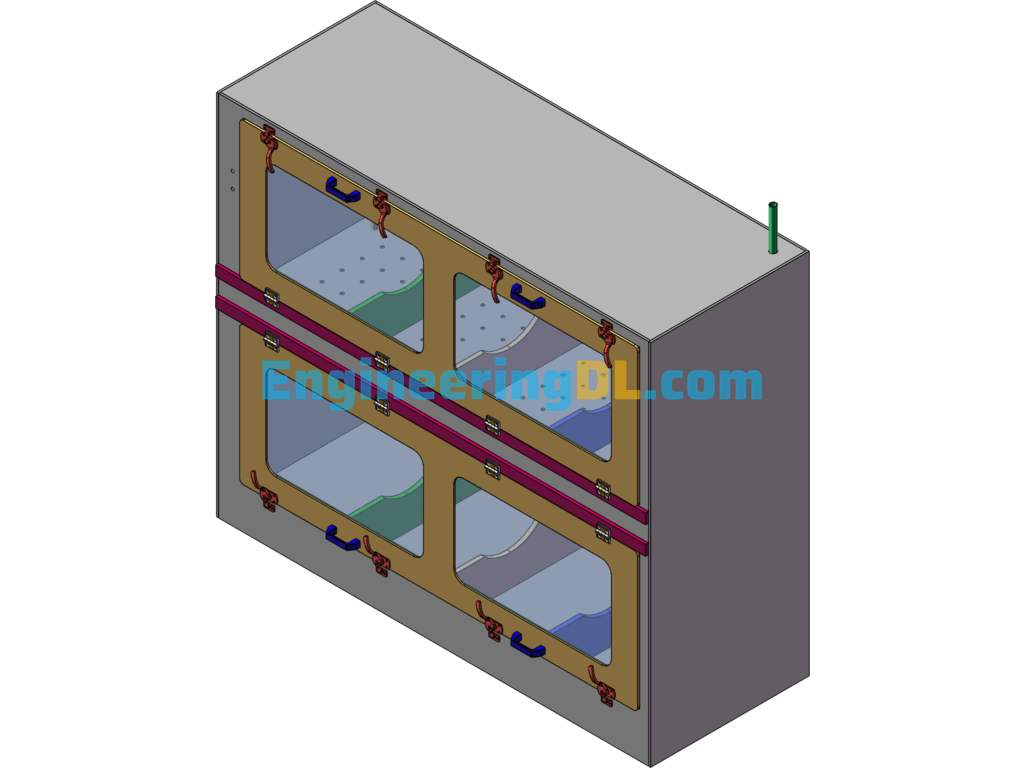 Quartz Tube Filled Liquid Nitrogen Storage Cabinet SolidWorks, 3D Exported Free Download