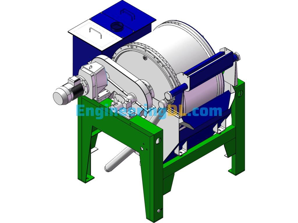 Ore Magnetic Separator 3D Model SolidWorks, 3D Exported Free Download
