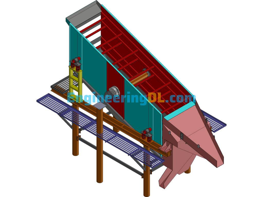 Sand And Gravel Screening Vibrating Screen 3D Exported Free Download