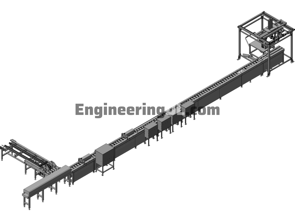 Silicon Crystal Bar Automatic Reversing Feeding Line Sticky Bar Line 3D Exported Free Download