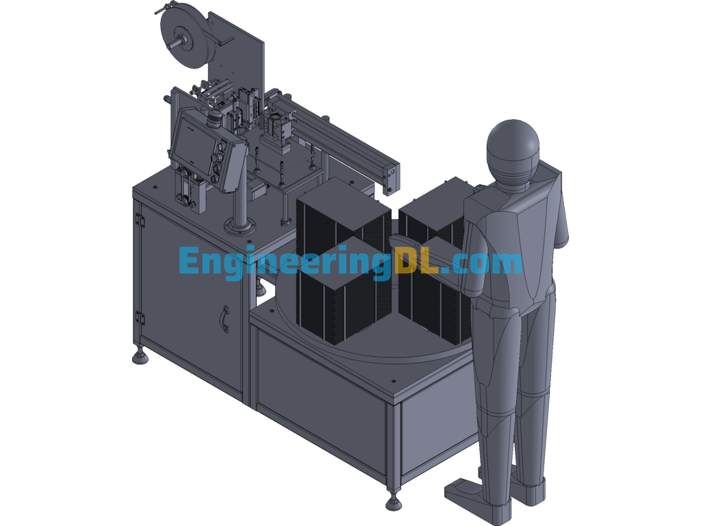 Silicone Pad Automatic Rounding And Taping Equipment 3D Exported Free Download