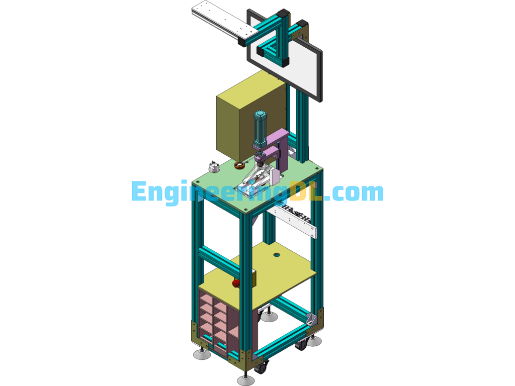 Magnetic Return Assembly And Pressing Machine SolidWorks Free Download