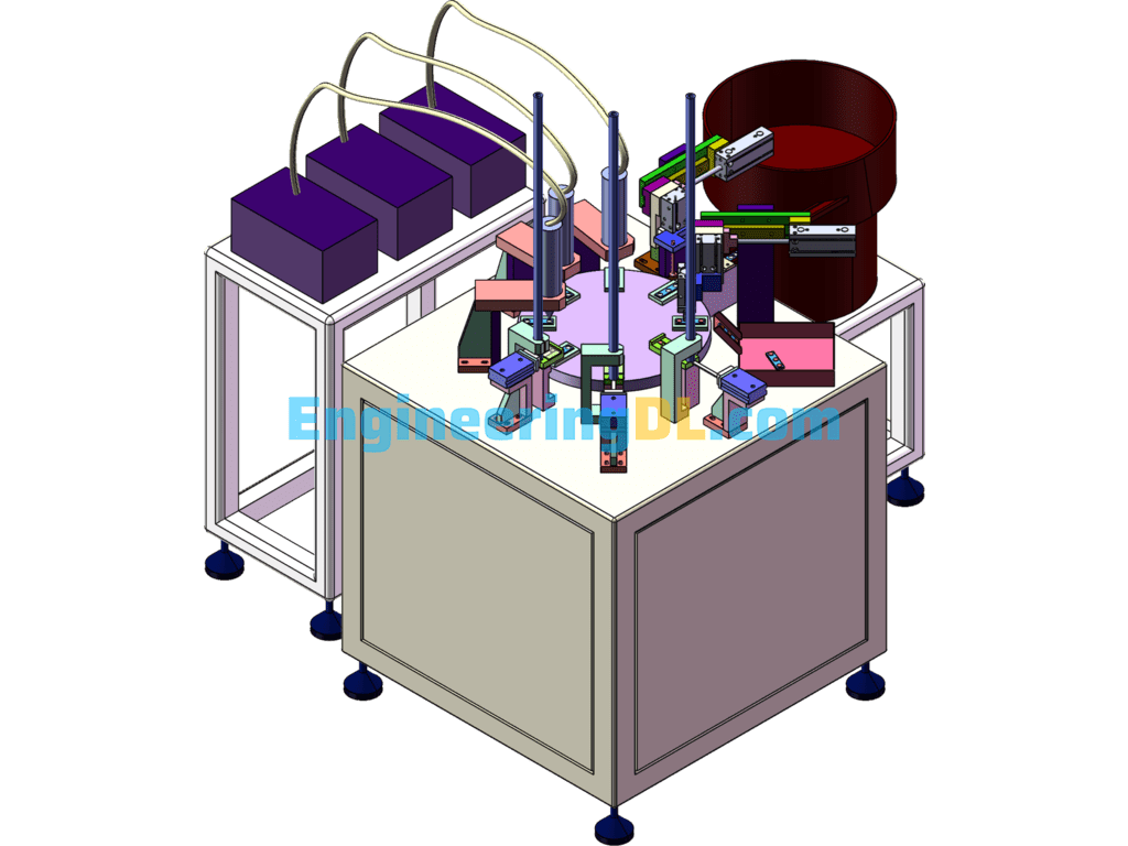 Magnetic Ring Assembly Dispensing Machine SolidWorks Free Download