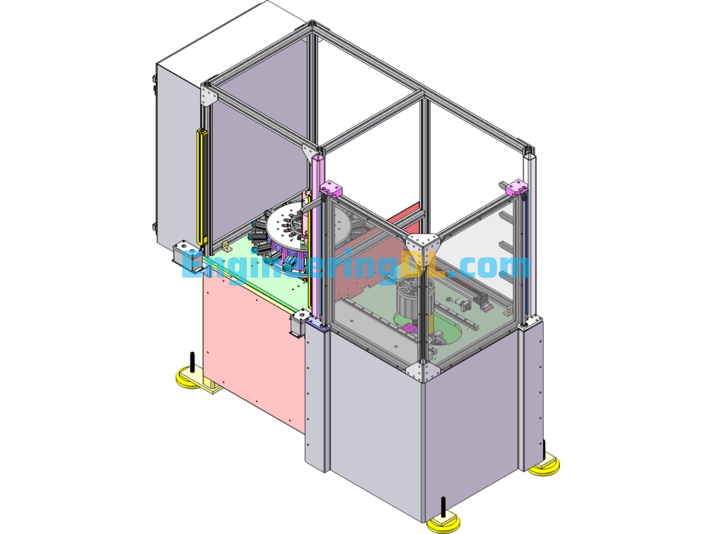 Magnet Assembly Line SolidWorks, 3D Exported Free Download