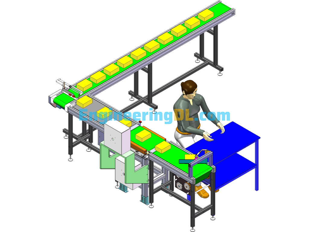 Weighing And Coding Packaging Line SolidWorks Free Download